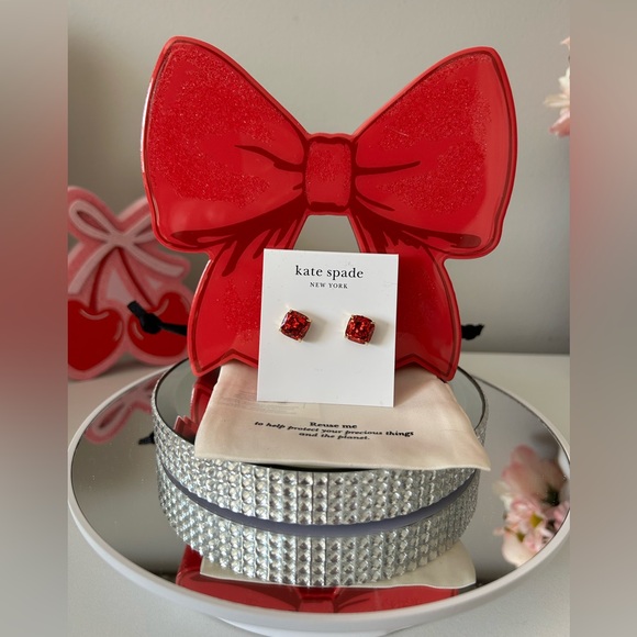 kate spade Jewelry - NWT! Kate Spade Glitter Crystal Square Stud Earrings